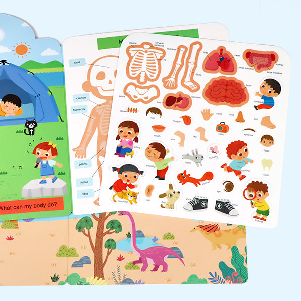 Toddler’s First Jelly Sticker Library (4-Book Set) - Soft Puffy Stickers for Boys & Girls | Learn About Ocean, Dino, Transport & Human Body