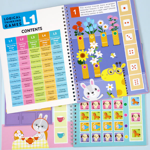 10-Book Logical Thinking Games L1: Interactive STEM Brain Training for Toddlers 3-6 | Talking Pen Compatible | Preschool IQ Booster & Montessori Activity Books| Fully Playable Without Pen | Talking Pen Ready (Pen Sold Separately)