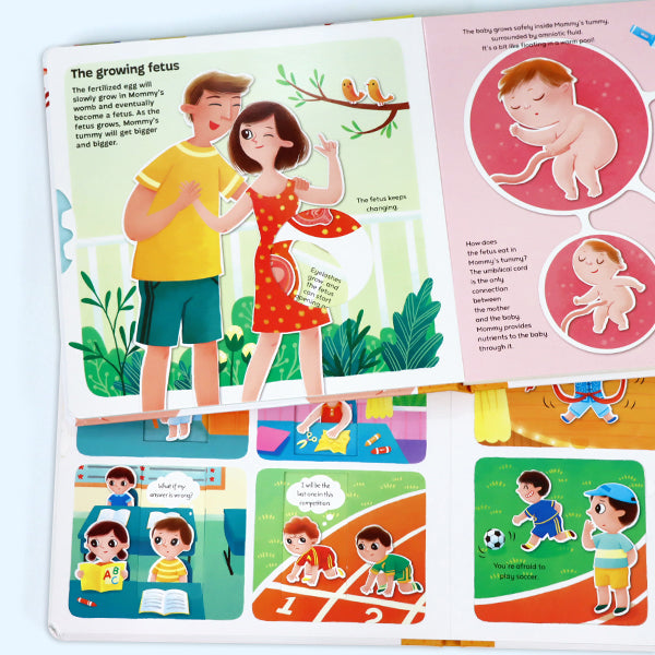 Toddler Busy Book Set: My Feelings & Our Bodies Are Different – Interactive Flip & Pull Tab Books for Social Emotional Learning, Body Positivity, and Gender Awareness for Kids Ages 3-6