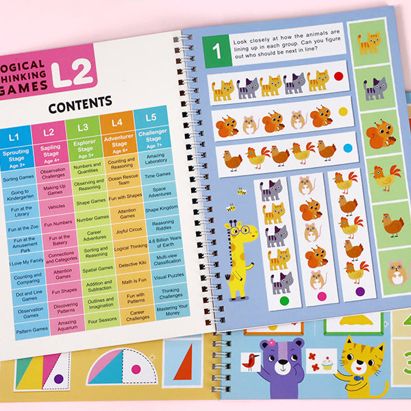 10-Book Logical Thinking Games L2: Advanced Brain Training for Kids 4-7 | Challenge Level | Playable With or Without Talking Pen | STEM & Critical Thinking Mastery Set
