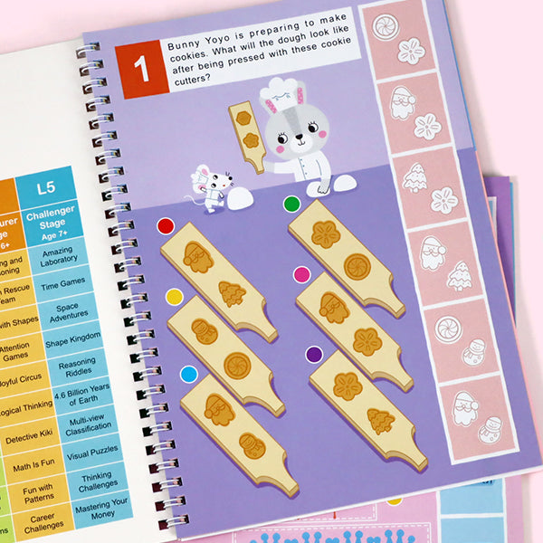 10-Book Logical Thinking Games L2: Advanced Brain Training for Kids 4-7 | Challenge Level | Playable With or Without Talking Pen | STEM & Critical Thinking Mastery Set