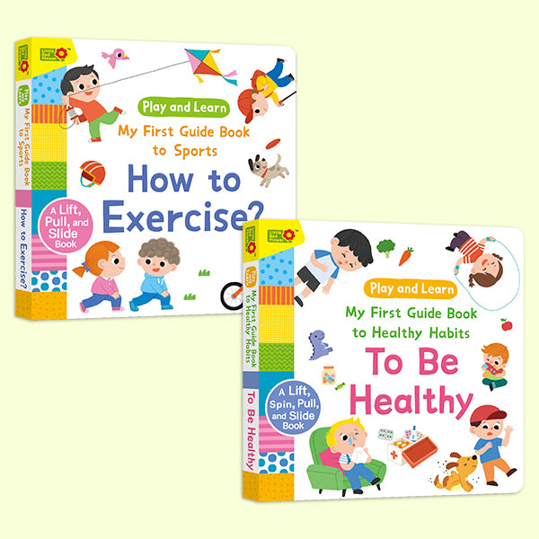 Toddler Healthy Habits Set: How to Exercise + To Be Healthy — Interactive Pull Tab & Flip Books for Kids, Teach Sports, Movement, Germs, Hand Washing, and Daily Hygiene for Ages 3-6