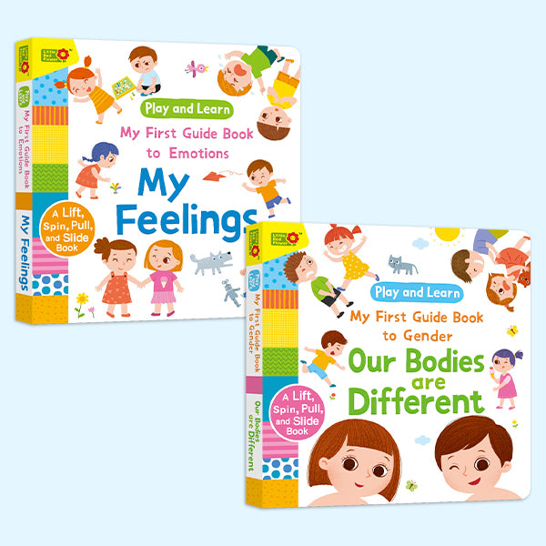 Toddler Busy Book Set: My Feelings & Our Bodies Are Different – Interactive Flip & Pull Tab Books for Social Emotional Learning, Body Positivity, and Gender Awareness for Kids Ages 3-6
