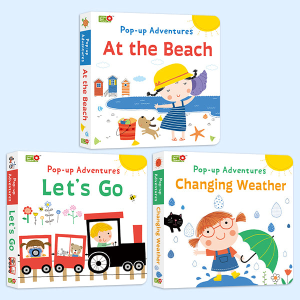 Pop-Up Books for Toddlers 3-6 | Interactive Lift the Flap & Pop Up Adventures: At the Beach, Let's Go, Changing Weather | Early Learning & Sensory Toy Gifts