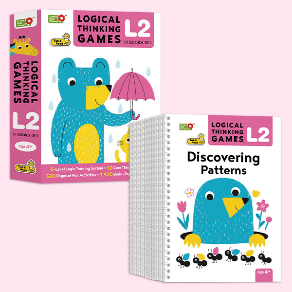 10-Book Logical Thinking Games L2: Advanced Brain Training for Kids 4-7 | Challenge Level | Playable With or Without Talking Pen | STEM & Critical Thinking Mastery Set