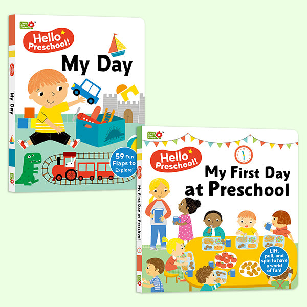 School Readiness Board Books for Kids Age 3+ | Hello Preschool Series: Help with Separation Anxiety | 2-Book Gift Set (My Day & First Day)