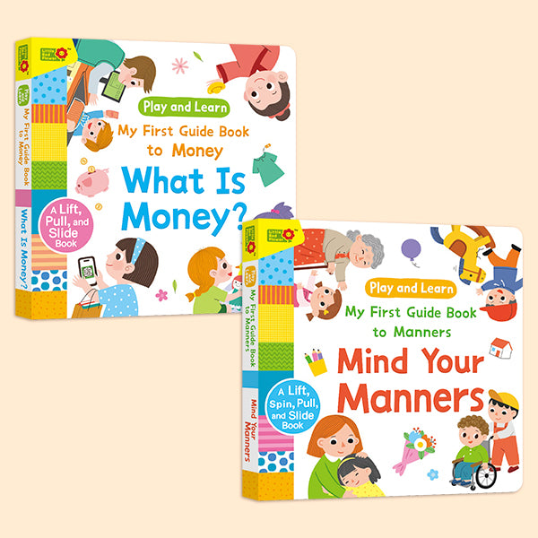 Toddler Life Skills Set: What is Money + Mind Your Manners — Interactive Pull Tab & Flip Books for Kids, Teach Financial Literacy, Polite Habits, Social Etiquette, and Good Behavior for Ages 3-6