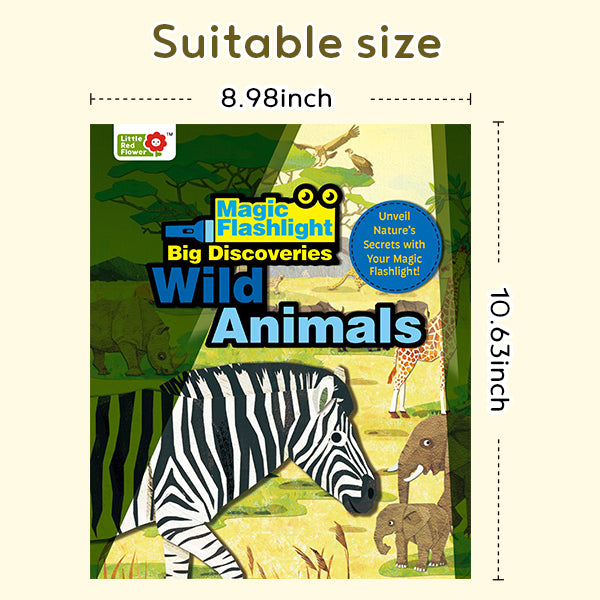 Magic Flashlight 2-Book Set: Dinosaur World & Wild Animals | Interactive Seek & Find Glow-in-the-Dark Style Activity Books for Kids Ages 3-6