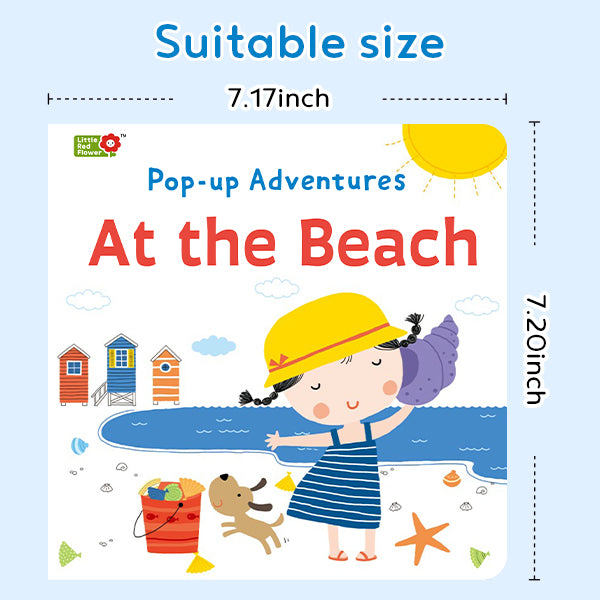 Pop-Up Books for Toddlers 3-6 | Interactive Lift the Flap & Pop Up Adventures: At the Beach, Let's Go, Changing Weather | Early Learning & Sensory Toy Gifts