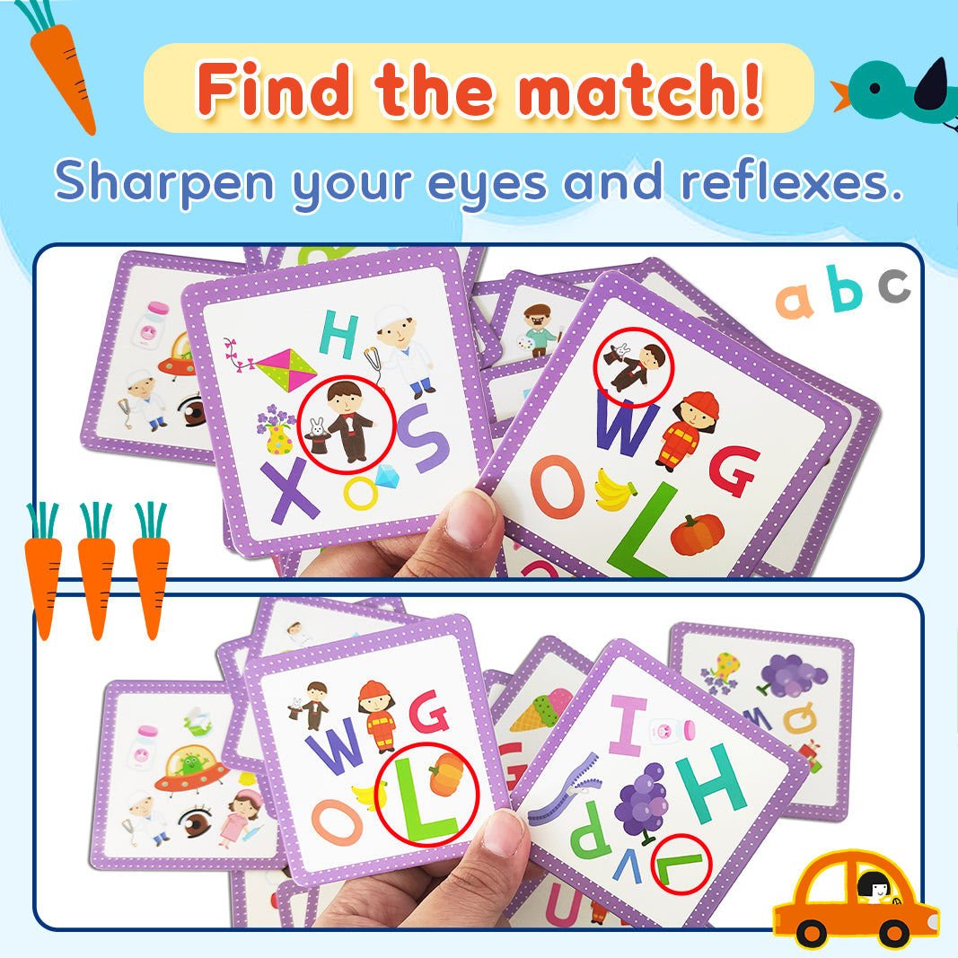 Reflex Card Game：Alphabet、Number、Shape