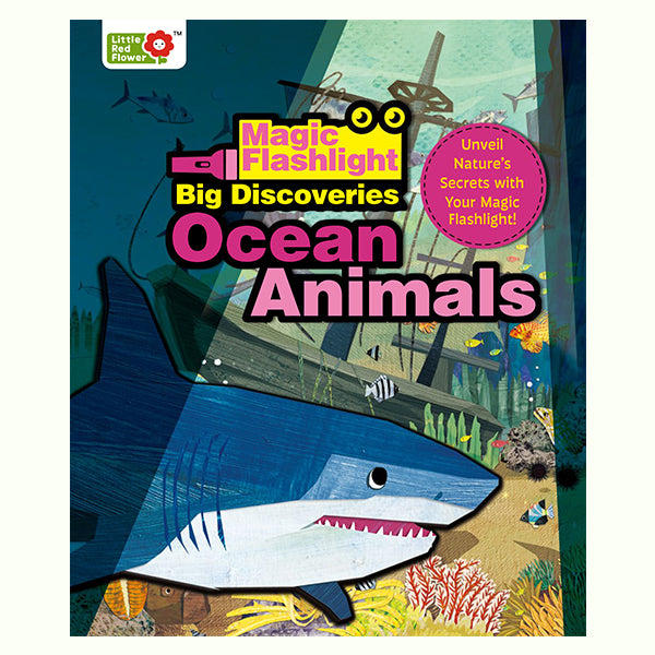 Magic Discovery Flashlight Toy Book Set – Jungle & Ocean Animals | Interactive Shine-a-Light Activity Books for Toddlers | Kids Explore Hidden Creatures with Paper Flashlight | Preschool Learning Gift for Boys & Girls Ages 3-6