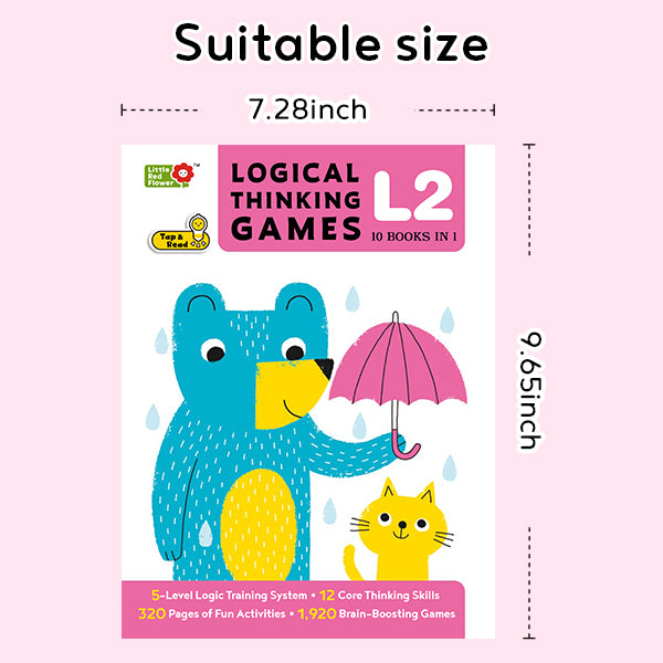 10-Book Logical Thinking Games L2: Advanced Brain Training for Kids 4-7 | Challenge Level | Playable With or Without Talking Pen | STEM & Critical Thinking Mastery Set