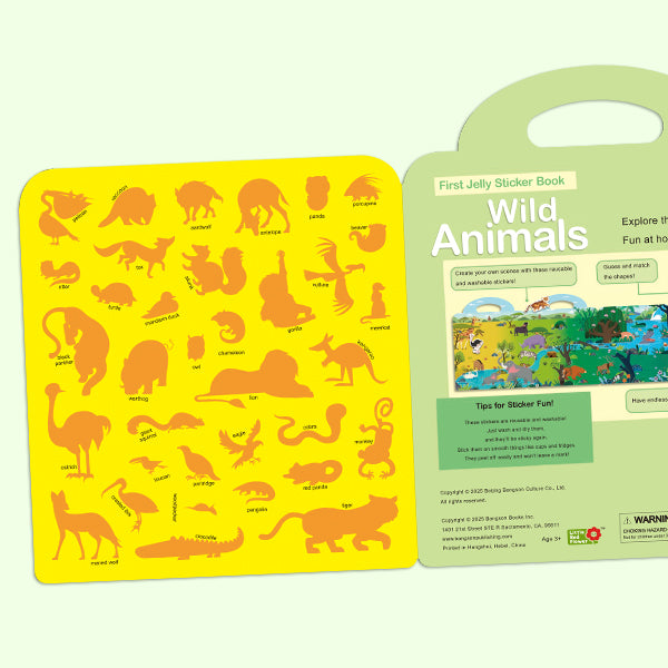 4-Pack Washable Jelly Sticker Books for Toddlers 2-5, Reusable Window Clings Activity Set, Screen-Free Sensory Travel Toys (Seasons, Space, Insects, Wild Animals)