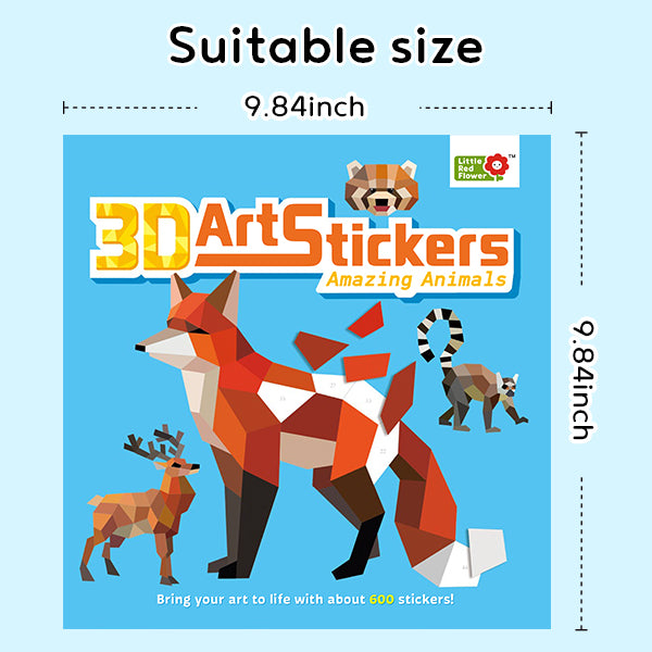 4-Book 3D Art Stickers Craft Set: DIY Paper Modeling for Kids | Dinosaur, Animal, Vehicle & Ocean | Hands-On STEM Activity | No Scissors Needed Die-Cut Designs