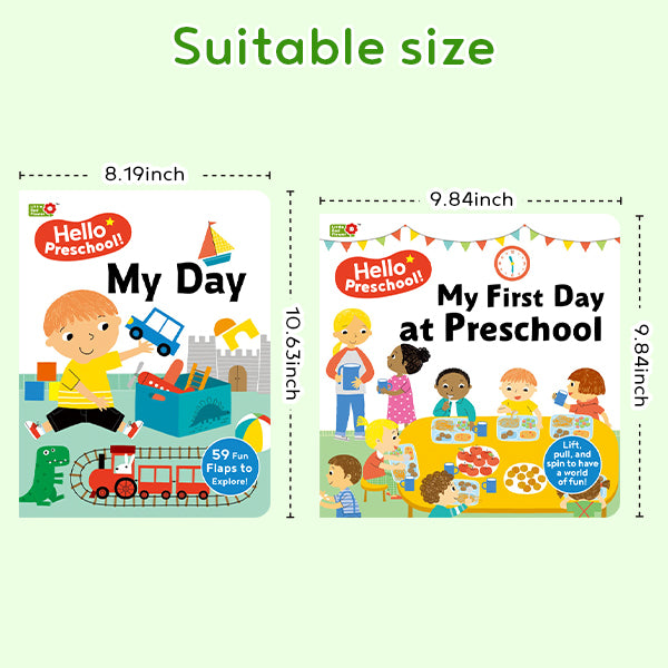 School Readiness Board Books for Kids Age 3+ | Hello Preschool Series: Help with Separation Anxiety | 2-Book Gift Set (My Day & First Day)