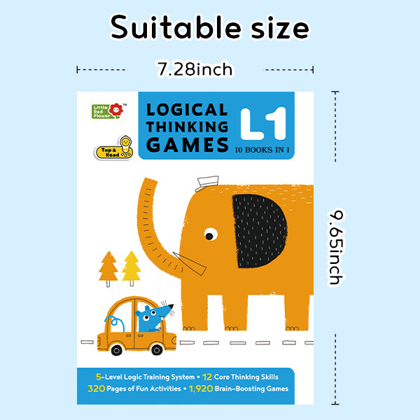 10-Book Logical Thinking Games L1: Interactive STEM Brain Training for Toddlers 3-6 | Talking Pen Compatible | Preschool IQ Booster & Montessori Activity Books| Fully Playable Without Pen | Talking Pen Ready (Pen Sold Separately)