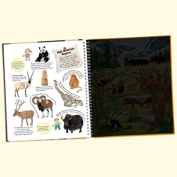 Magic Flashlight 2-Book Set: Dinosaur World & Wild Animals | Interactive Seek & Find Glow-in-the-Dark Style Activity Books for Kids Ages 3-6