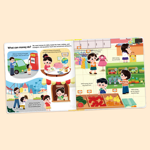 Toddler Life Skills Set: What is Money + Mind Your Manners — Interactive Pull Tab & Flip Books for Kids, Teach Financial Literacy, Polite Habits, Social Etiquette, and Good Behavior for Ages 3-6