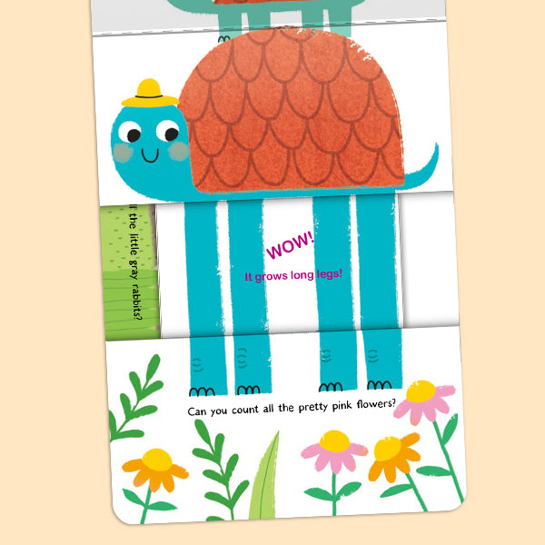 6-Book Fun Pull-out Board Books Set: Interactive Slide & See Games for Toddlers | GROW, GROW, GROW! & More | Small Hands Size 5.5"x5.5" | Early Learning Sensory Books