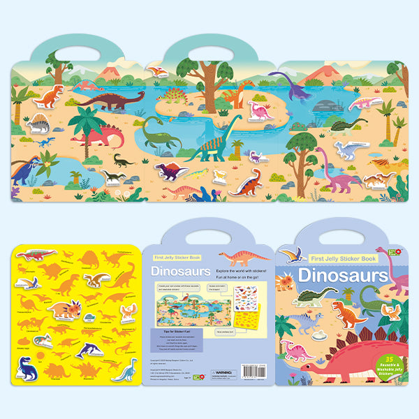 Toddler’s First Jelly Sticker Library (4-Book Set) - Soft Puffy Stickers for Boys & Girls | Learn About Ocean, Dino, Transport & Human Body