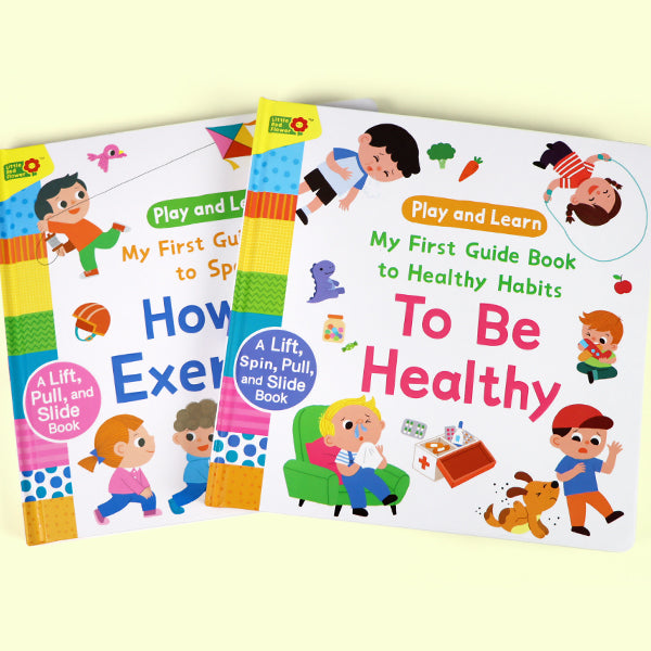 Toddler Healthy Habits Set: How to Exercise + To Be Healthy — Interactive Pull Tab & Flip Books for Kids, Teach Sports, Movement, Germs, Hand Washing, and Daily Hygiene for Ages 3-6