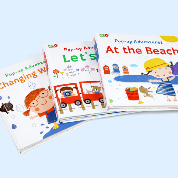 Pop-Up Books for Toddlers 3-6 | Interactive Lift the Flap & Pop Up Adventures: At the Beach, Let's Go, Changing Weather | Early Learning & Sensory Toy Gifts
