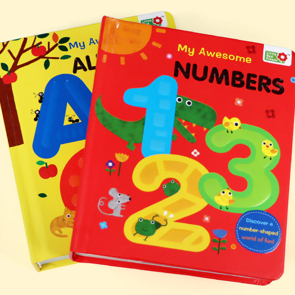 My Awesome Alphabet & Numbers Set | ABC Book + 123 Counting Book for Toddlers | Colorful Interactive Board Books for Early Learning | Preschool Gift Set for Boys & Girls Ages 1-4