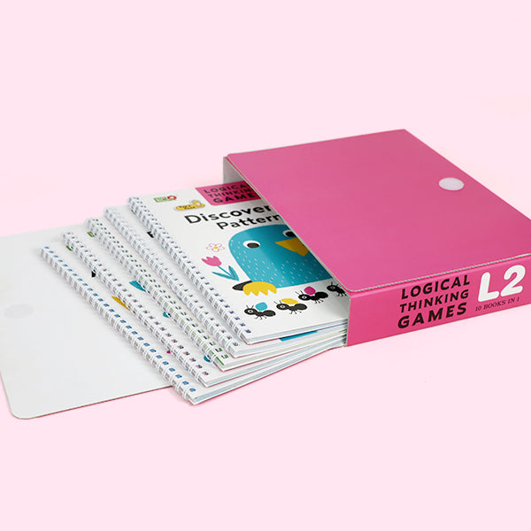 10-Book Logical Thinking Games L2: Advanced Brain Training for Kids 4-7 | Challenge Level | Playable With or Without Talking Pen | STEM & Critical Thinking Mastery Set