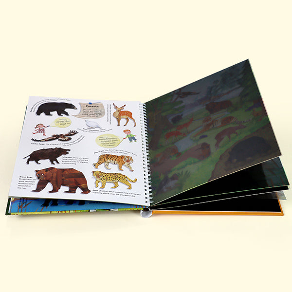Magic Flashlight 2-Book Set: Dinosaur World & Wild Animals | Interactive Seek & Find Glow-in-the-Dark Style Activity Books for Kids Ages 3-6