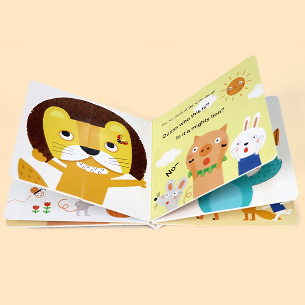 6-Book Fun Pull-out Board Books Set: Interactive Slide & See Games for Toddlers | GROW, GROW, GROW! & More | Small Hands Size 5.5"x5.5" | Early Learning Sensory Books