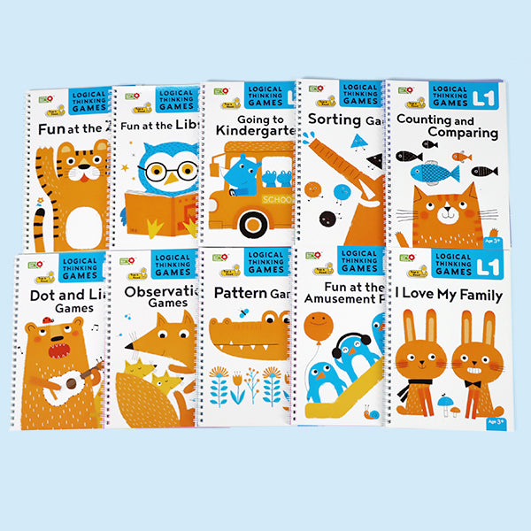 10-Book Logical Thinking Games L1: Interactive STEM Brain Training for Toddlers 3-6 | Talking Pen Compatible | Preschool IQ Booster & Montessori Activity Books| Fully Playable Without Pen | Talking Pen Ready (Pen Sold Separately)