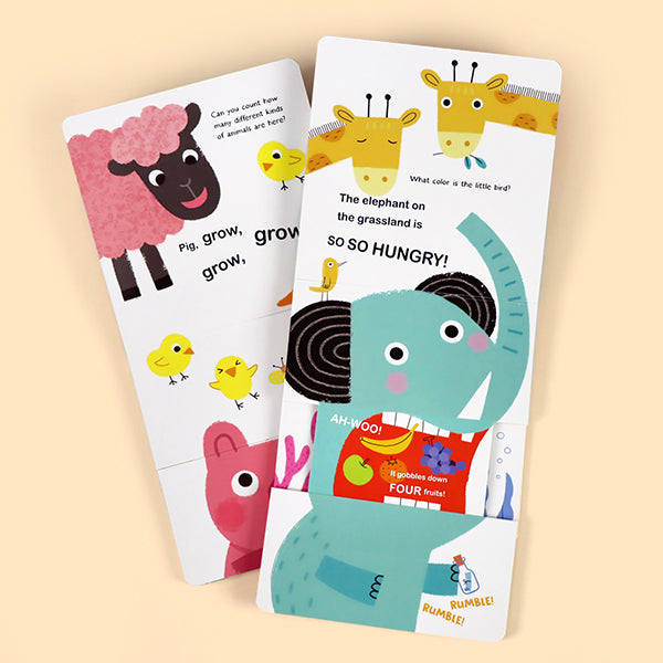 6-Book Fun Pull-out Board Books Set: Interactive Slide & See Games for Toddlers | GROW, GROW, GROW! & More | Small Hands Size 5.5"x5.5" | Early Learning Sensory Books