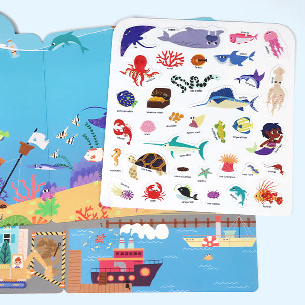 Toddler’s First Jelly Sticker Library (4-Book Set) - Soft Puffy Stickers for Boys & Girls | Learn About Ocean, Dino, Transport & Human Body