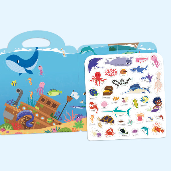 Toddler’s First Jelly Sticker Library (4-Book Set) - Soft Puffy Stickers for Boys & Girls | Learn About Ocean, Dino, Transport & Human Body